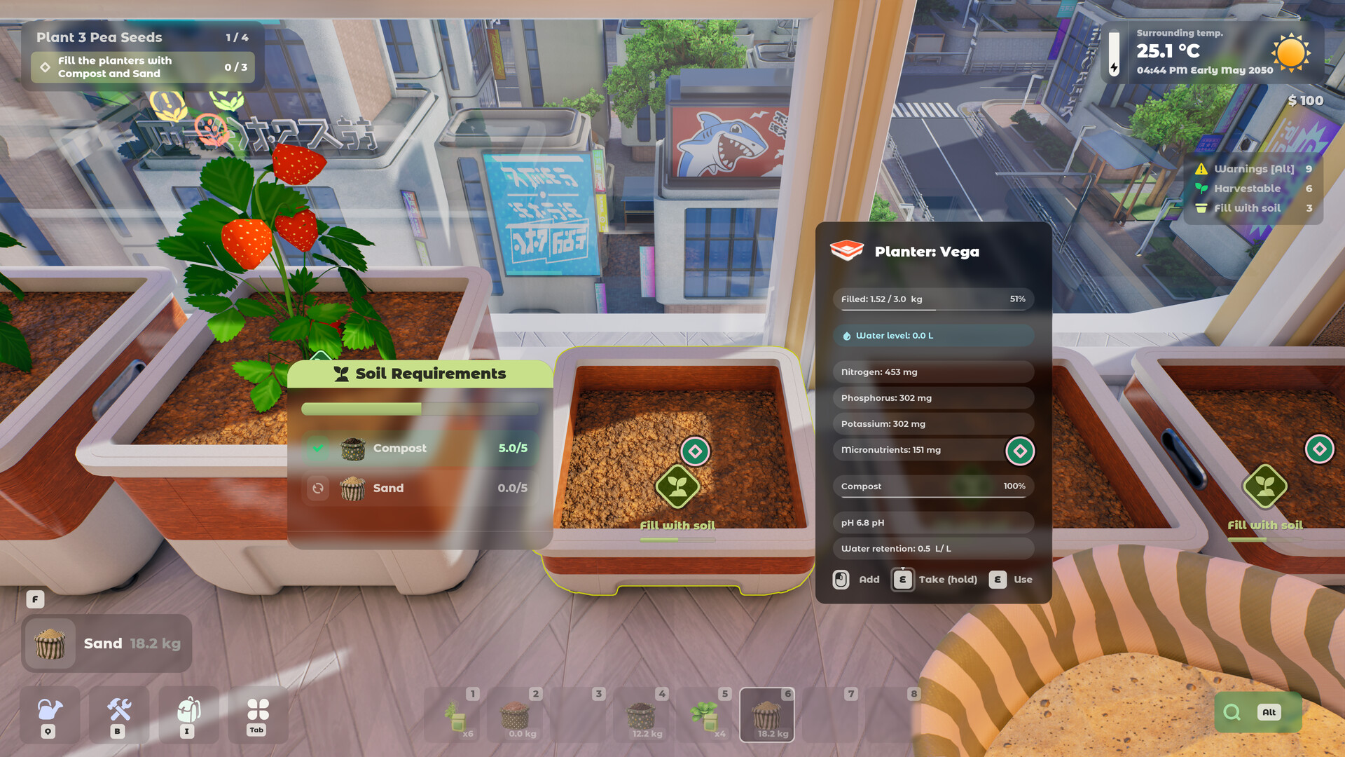 Tiny Eden soil and planter setup